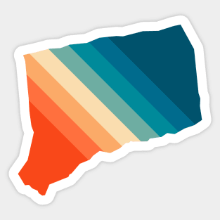 Connecticut State Retro Map Sticker